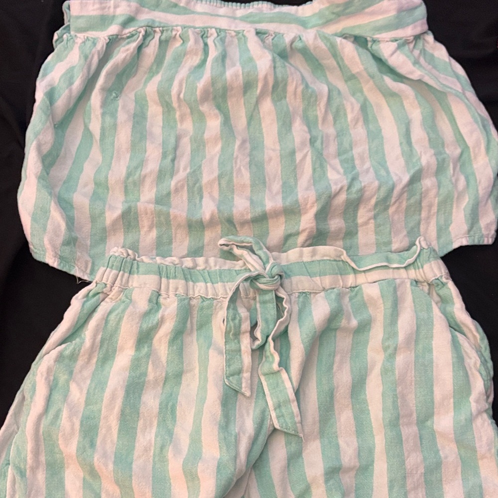 Stoney Clover Lane Mint and White Striped Set